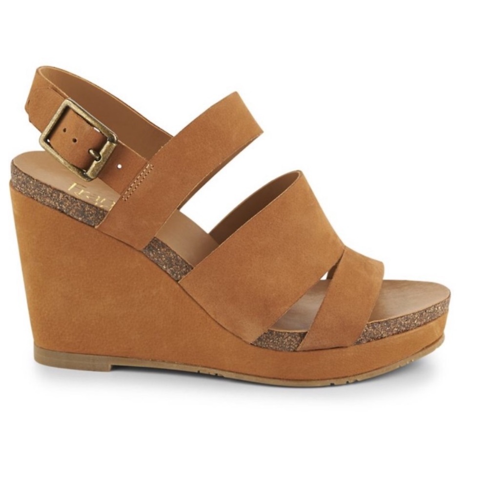 FRANCO SARTO suede wedge sandal